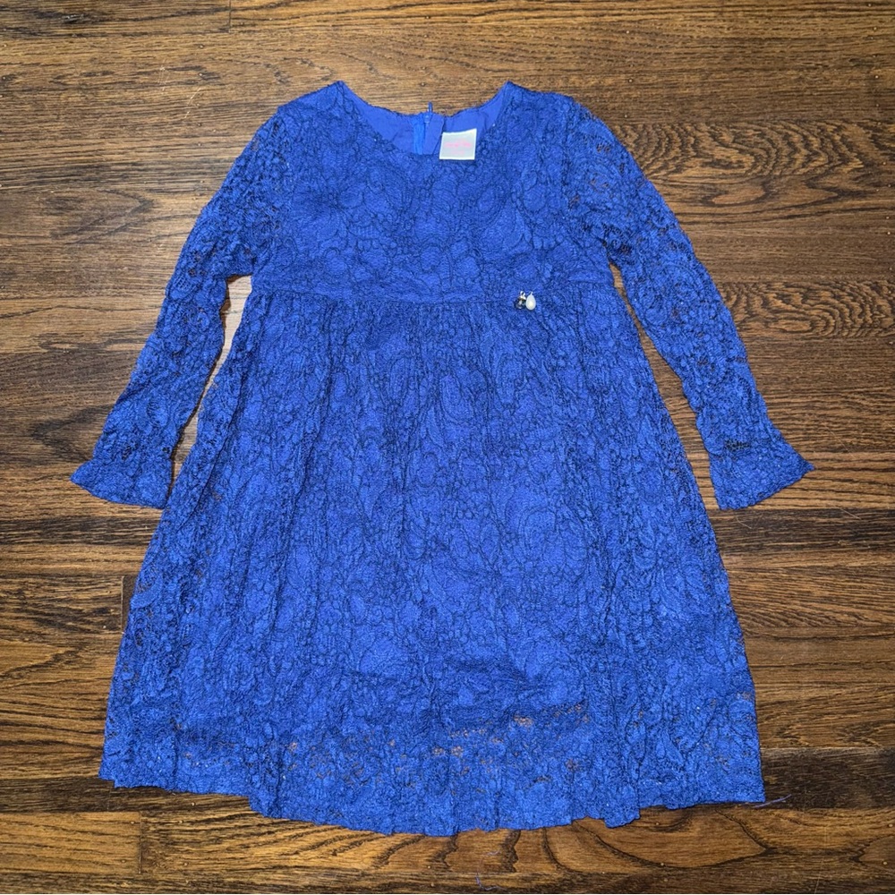 Elegant Blue Lace Bonny Billy Kids Dress size 7/8 130